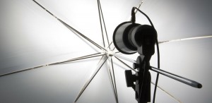 Photography set up with umbrella